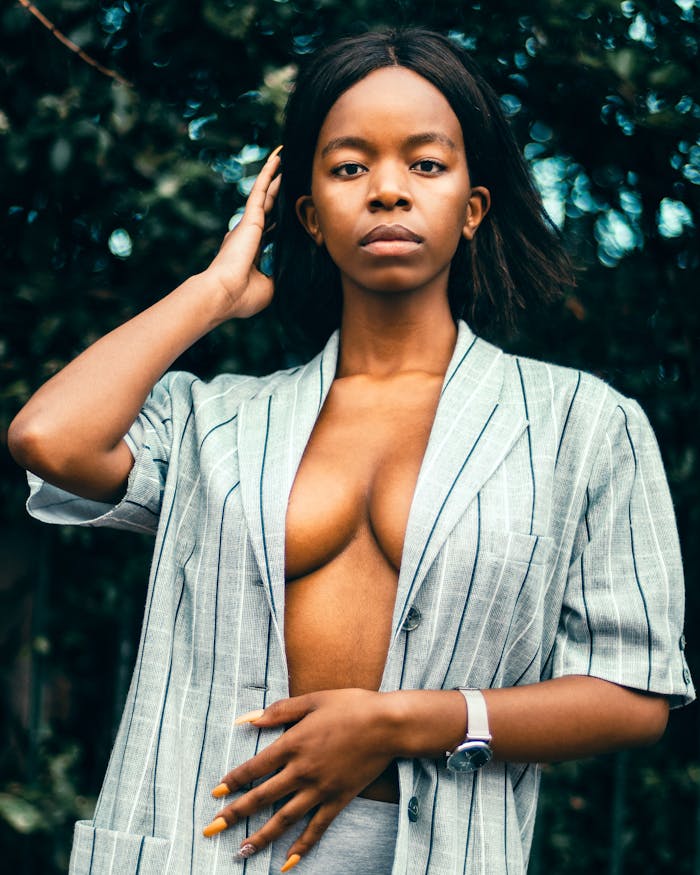 Woman Wearing Gray Shirt 